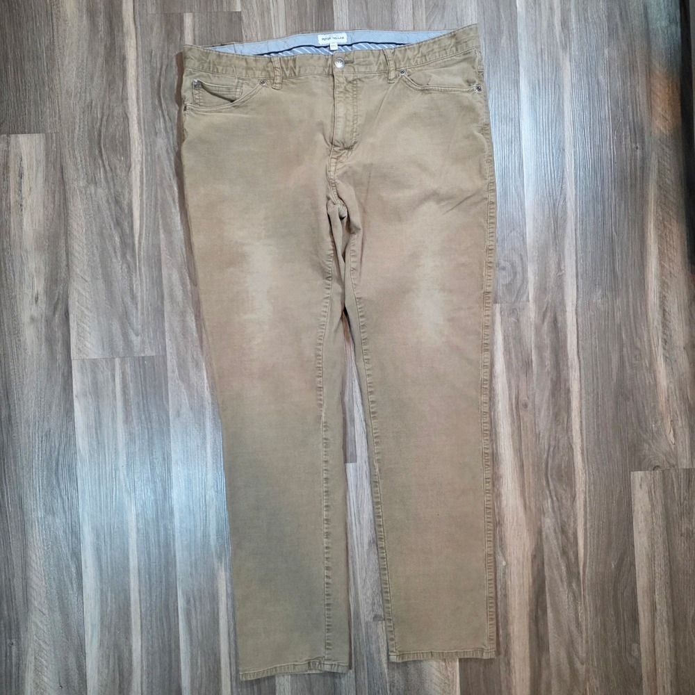 Worn Out* Peter Millar Men Tan Corduroy Five Pocket Straight Leg Size 38 Khaki